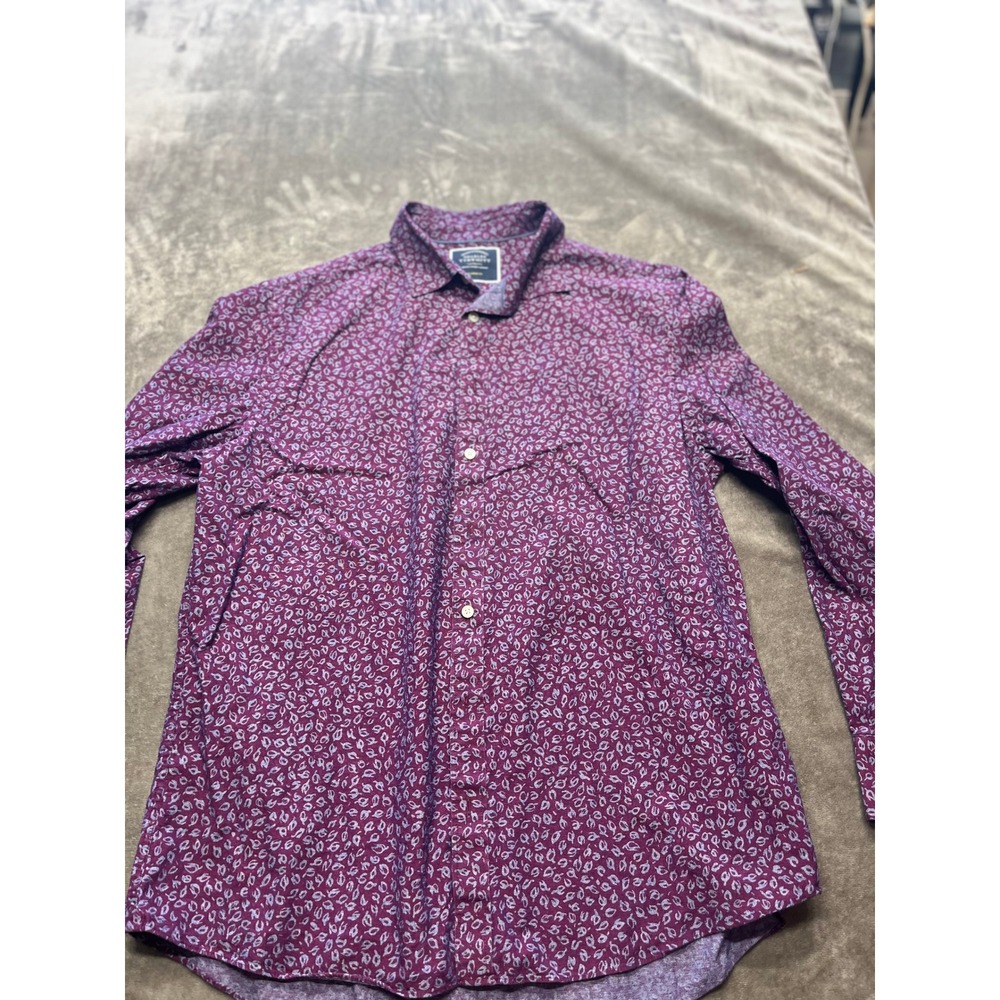 Charles Tyrwhitt‎ Mens Classic Fit Purple Floral Print Button Down Dress Shirt L